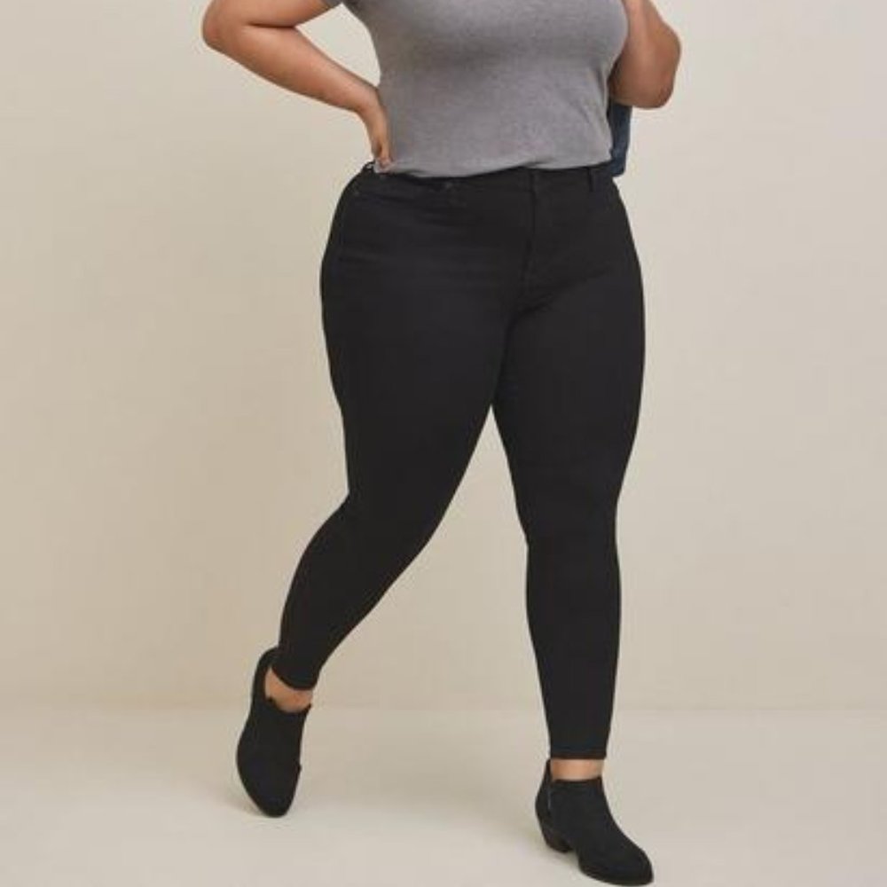 Torrid Premium Skinny Stretch High-Rise Faded Black Jeans Plus Size 20R
